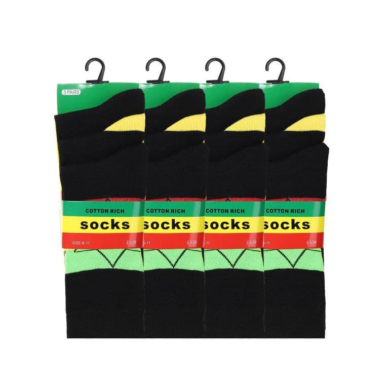 Men Rasta Cotton Rich Socks