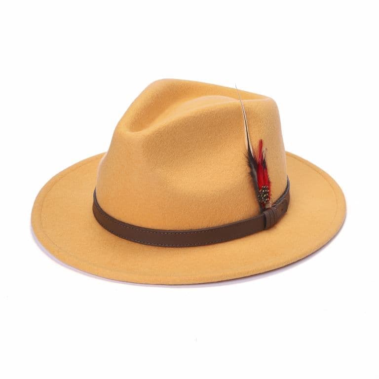 orange fedora hat
