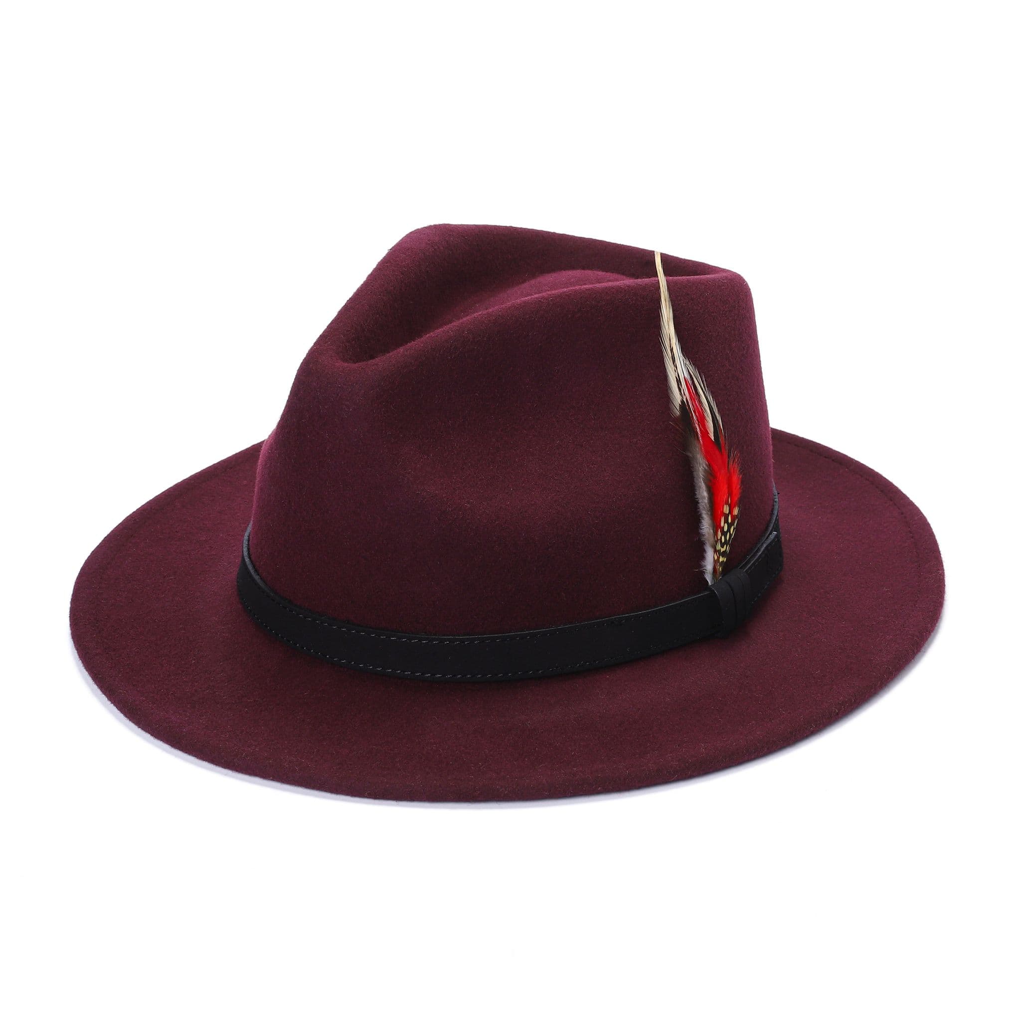 wine red fedora